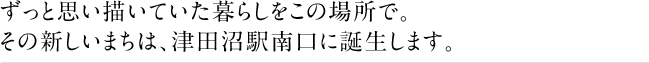 ずっと思い描いていた暮らしをこの場所で。その新しいまちは、津田沼駅南口に誕生します。